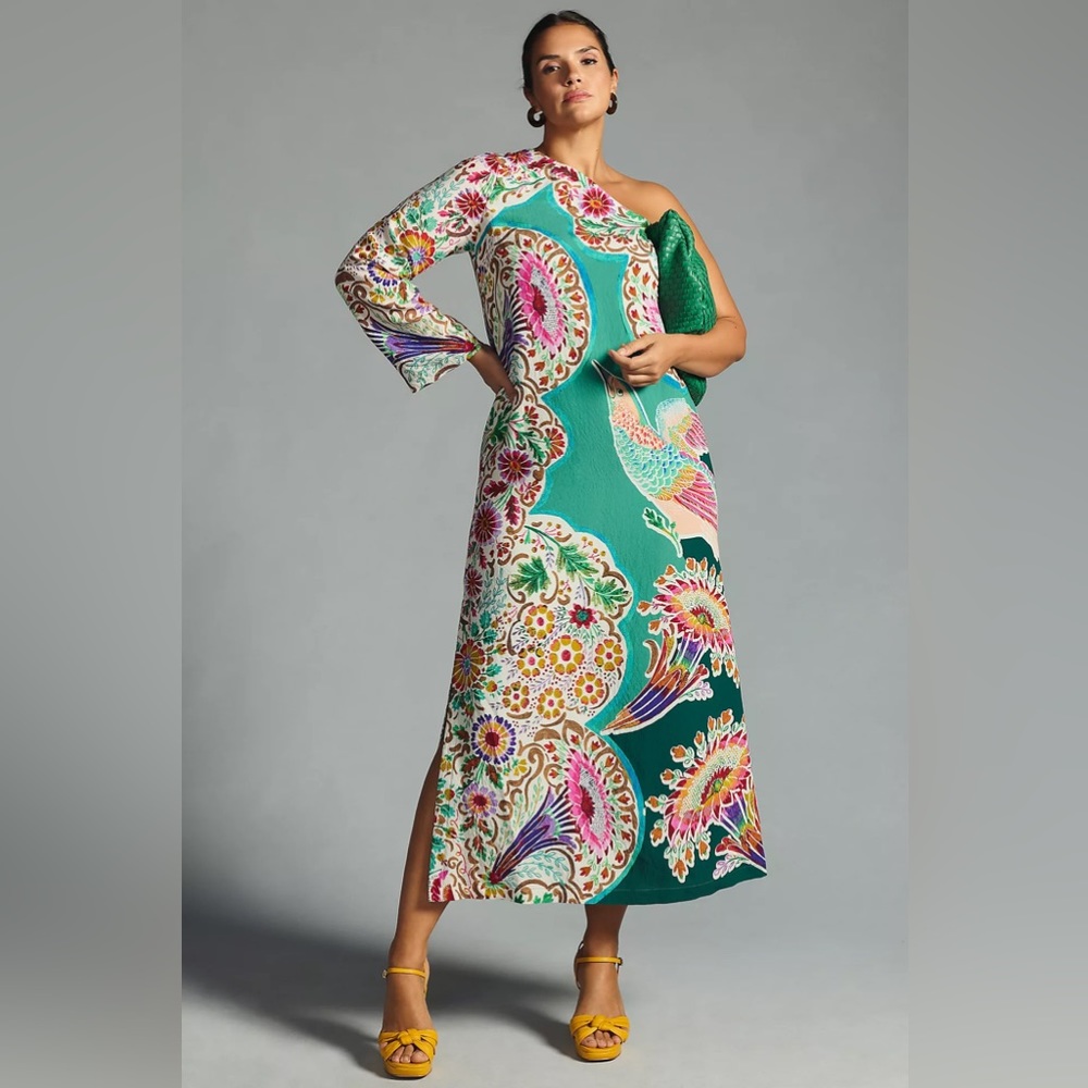 Anthropologie One-Shoulder Printed Shift Dress